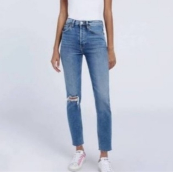 Re/Done Denim - Re/Done Blue Denim Distressed Jeans Size 27 Button Fly Ankle